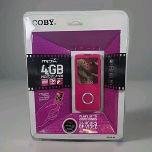 COBY MP705-4G 4GB Retro Video MP4 Player 2" Display 2000 Songs -Brand New Pink